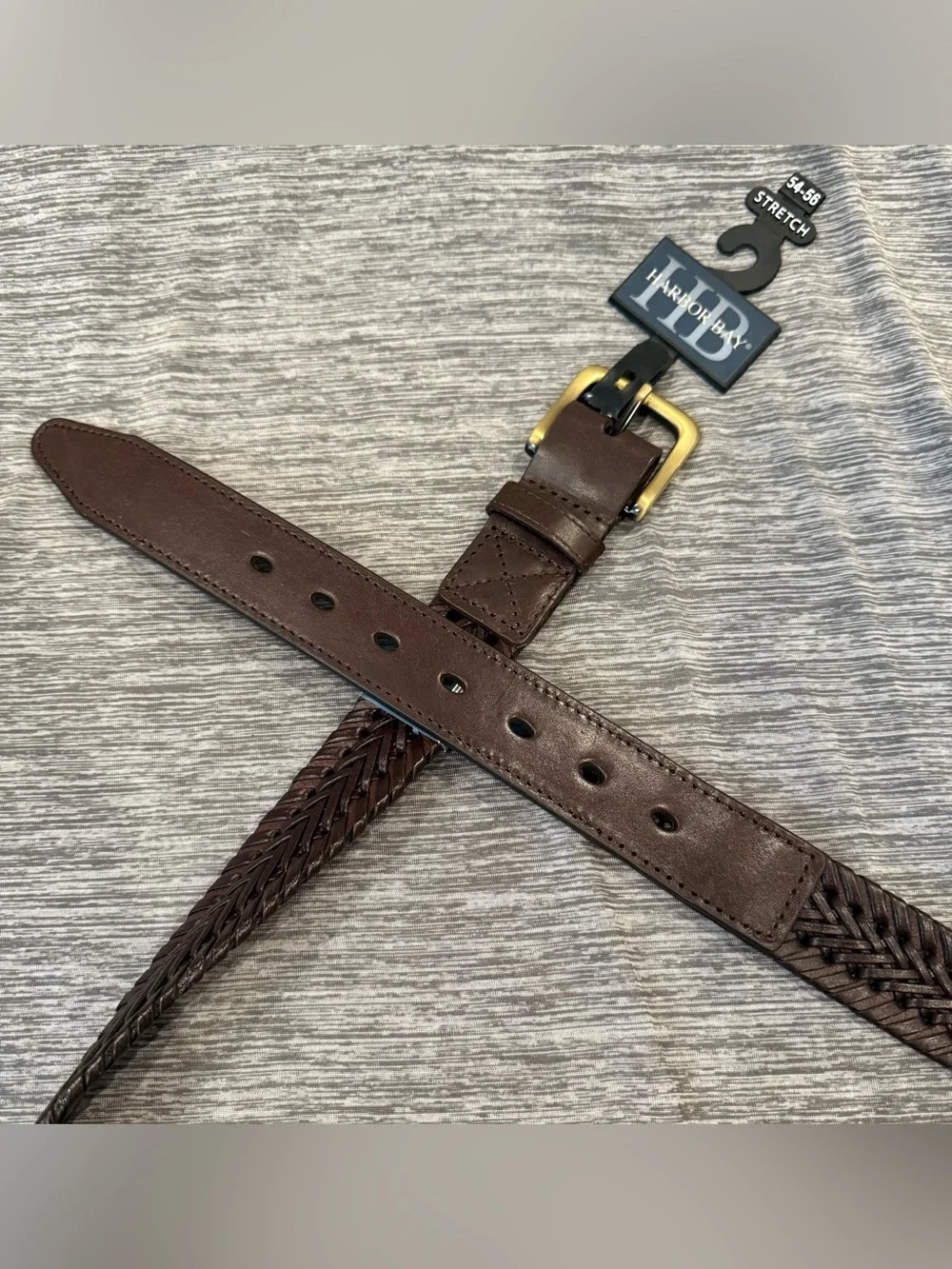 Harbor Bay Braided Leather Belt - Dark Brown